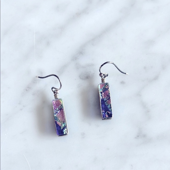 Jewelry - Hand Blown Glass Multicolor Dangle Earrings